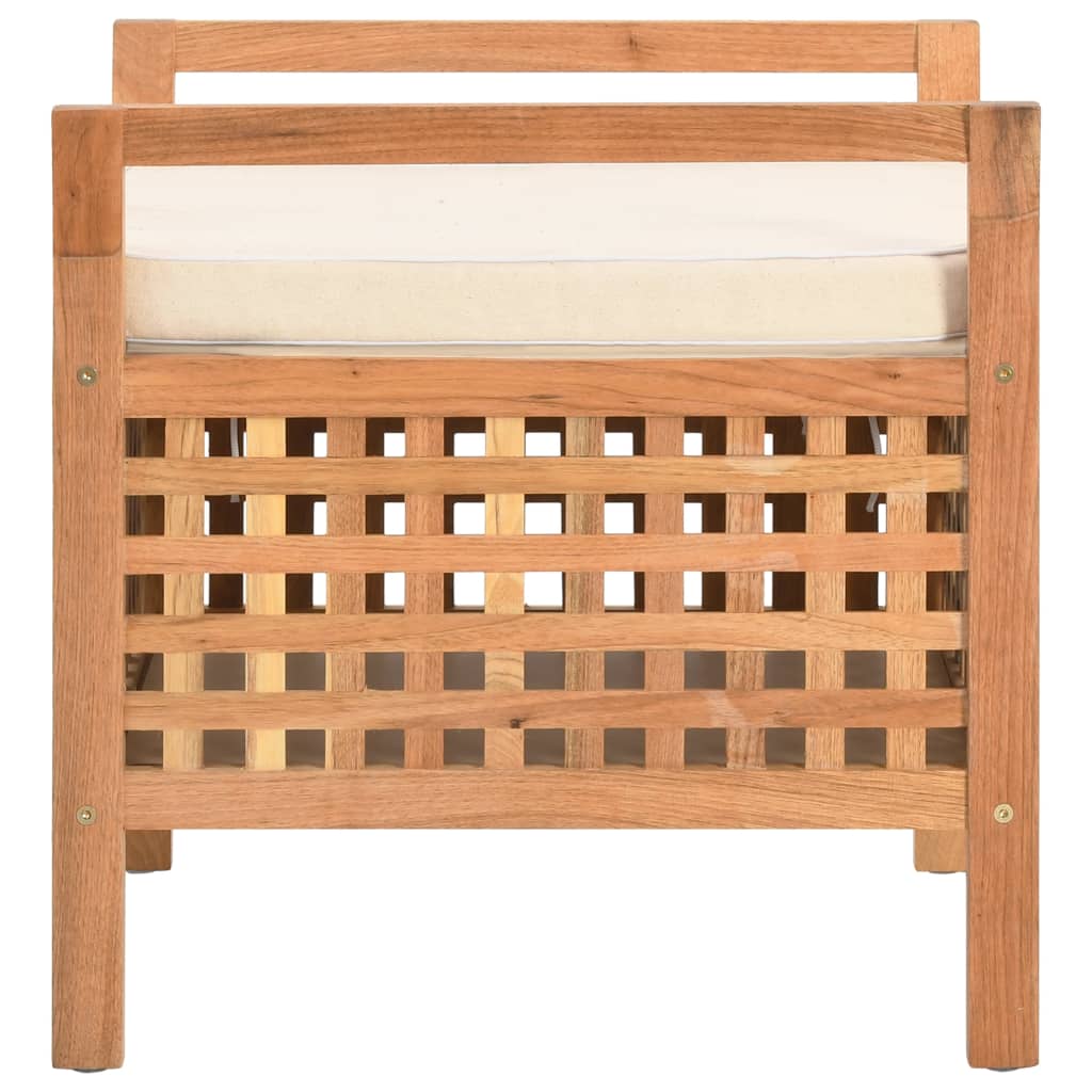 Banc de rangement 49x48x49 cm Bois de noyer massif - XIOS