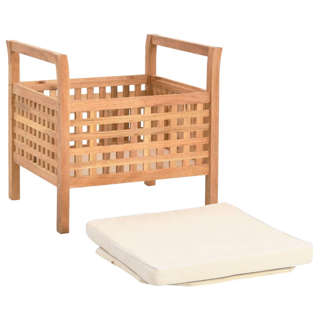 Banc de rangement 49x48x49 cm Bois de noyer massif - XIOS