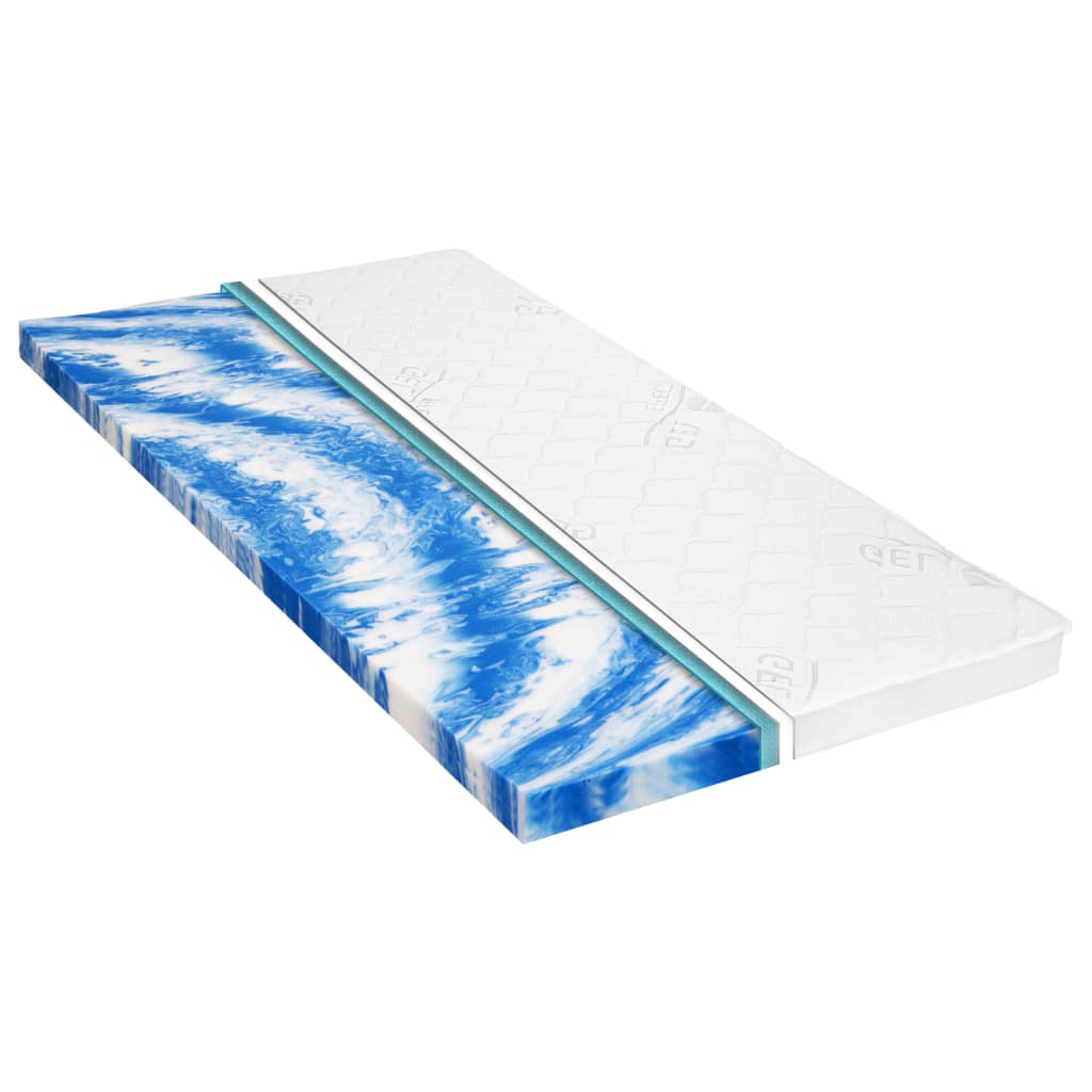 Sur-matelas 180 x 200 cm Mousse de gel 7 cm Couvre-matelas vidaXL