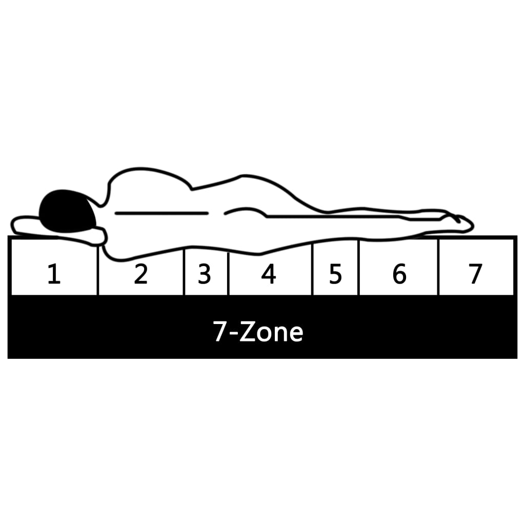 Matelas 100 x 200 cm 7 zones Mousse PU 16 cm H2 H3 Matelas vidaXL