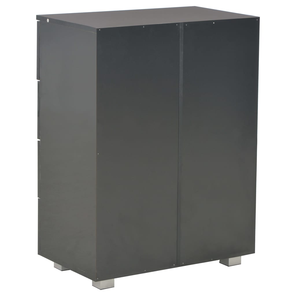 Buffet Noir brillant 60x35x80 cm Bois d'ingénierie - XIOS