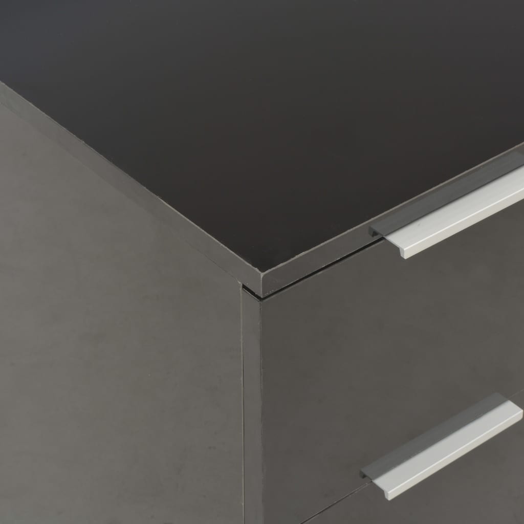 Buffet Noir brillant 60x35x80 cm Bois d'ingénierie - XIOS