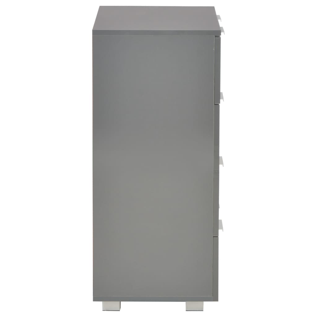 Buffet Gris brillant 60x35x80 cm Bois d'ingénierie - XIOS
