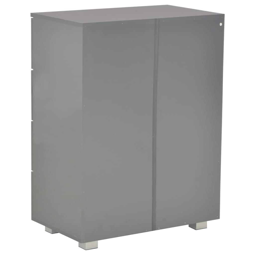 Buffet Gris brillant 60x35x80 cm Bois d'ingénierie - XIOS