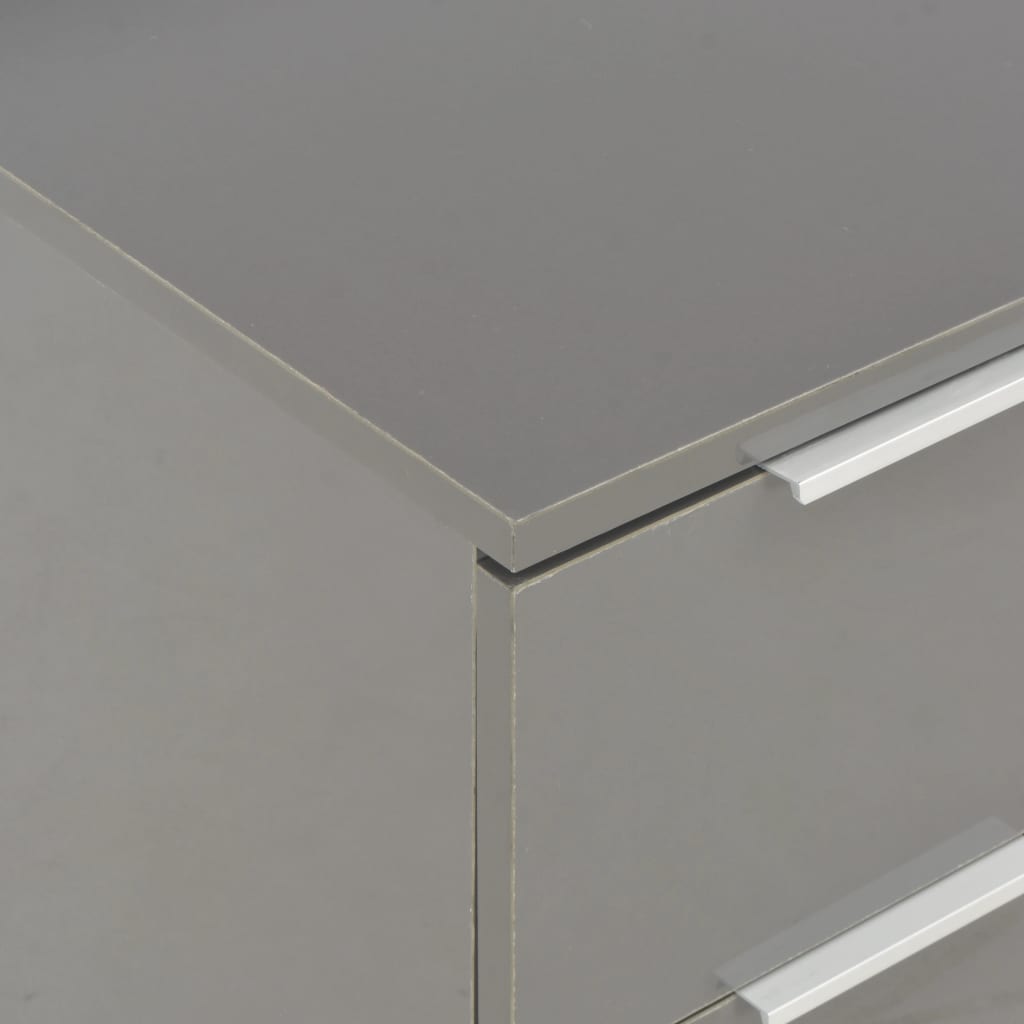 Buffet Gris brillant 60x35x80 cm Bois d'ingénierie - XIOS