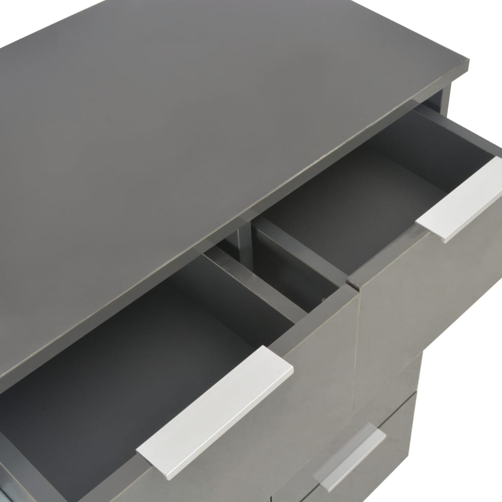 Buffet Gris brillant 60x35x80 cm Bois d'ingénierie - XIOS