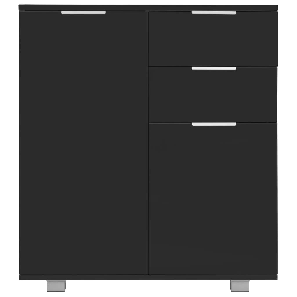 Buffet Noir brillant 71x35x80 cm Bois d'ingénierie - XIOS