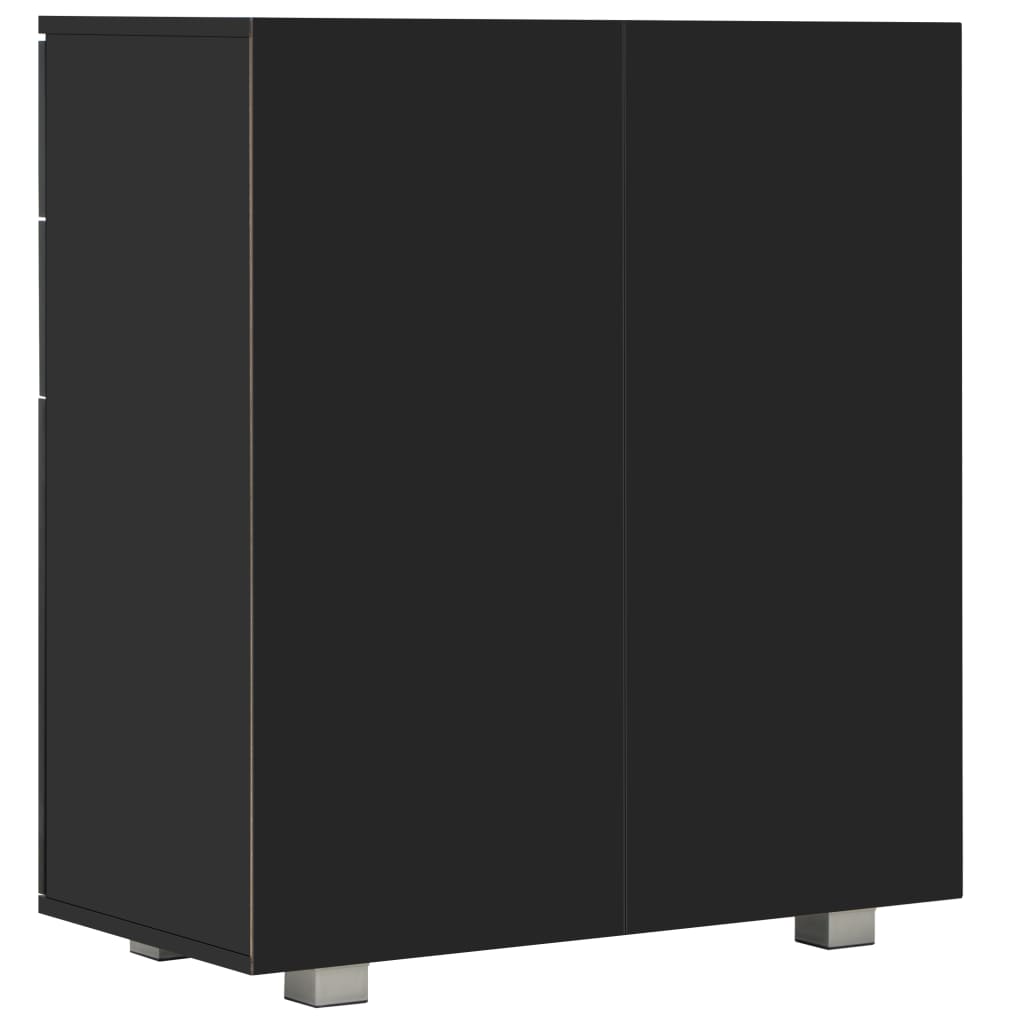 Buffet Noir brillant 71x35x80 cm Bois d'ingénierie - XIOS