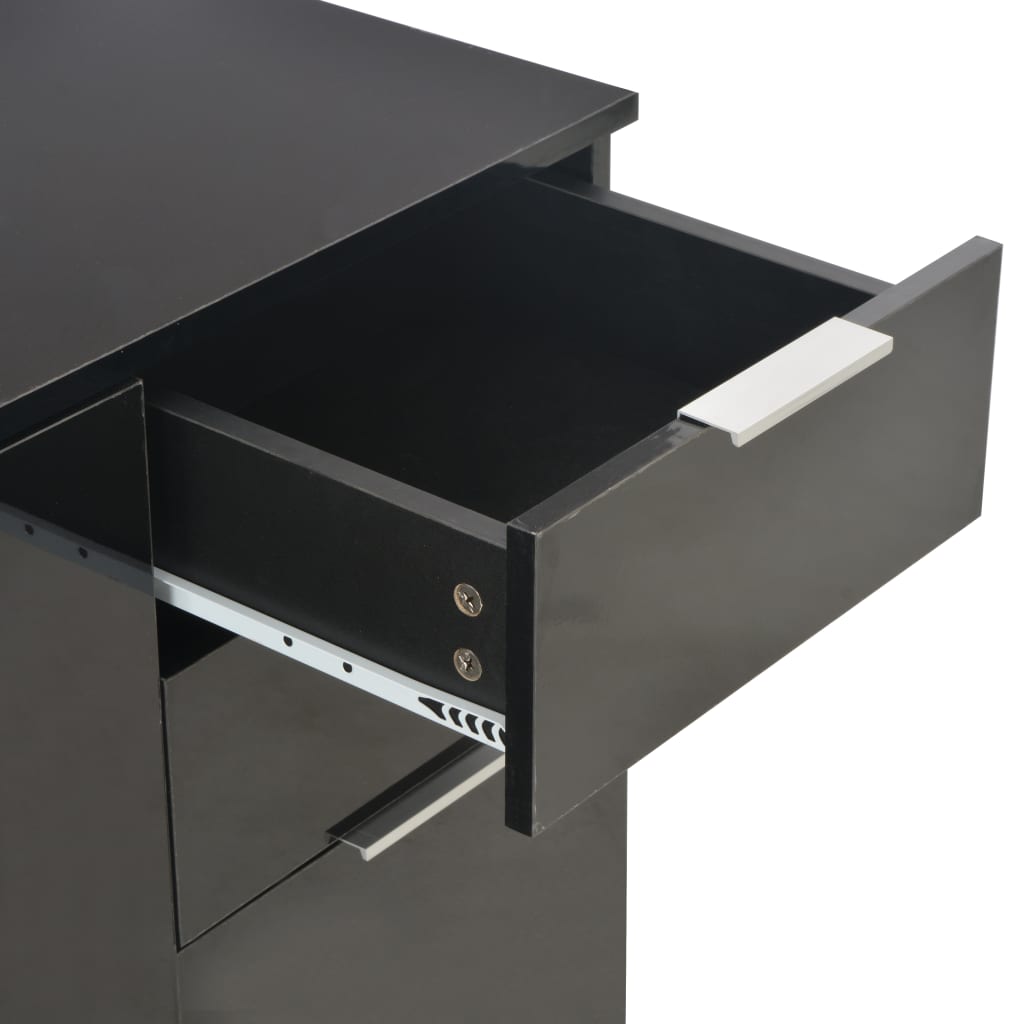 Buffet Noir brillant 71x35x80 cm Bois d'ingénierie - XIOS