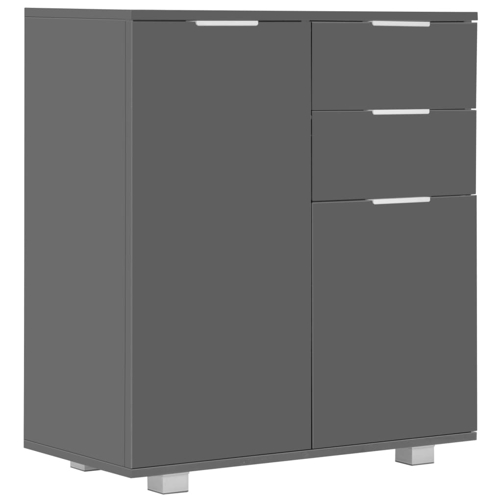 Buffet Gris brillant 71x35x80 cm Bois d'ingénierie - XIOS