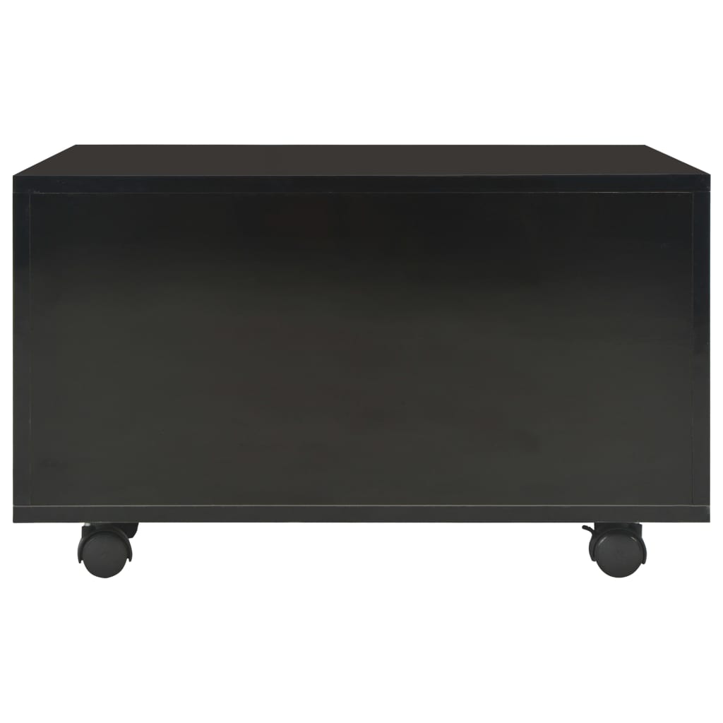 Table basse Noir brillant 60x60x35 cm Bois d'ingénierie - XIOS