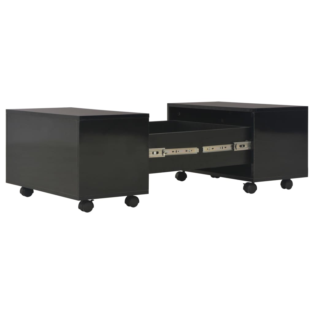 Table basse Noir brillant 60x60x35 cm Bois d'ingénierie - XIOS