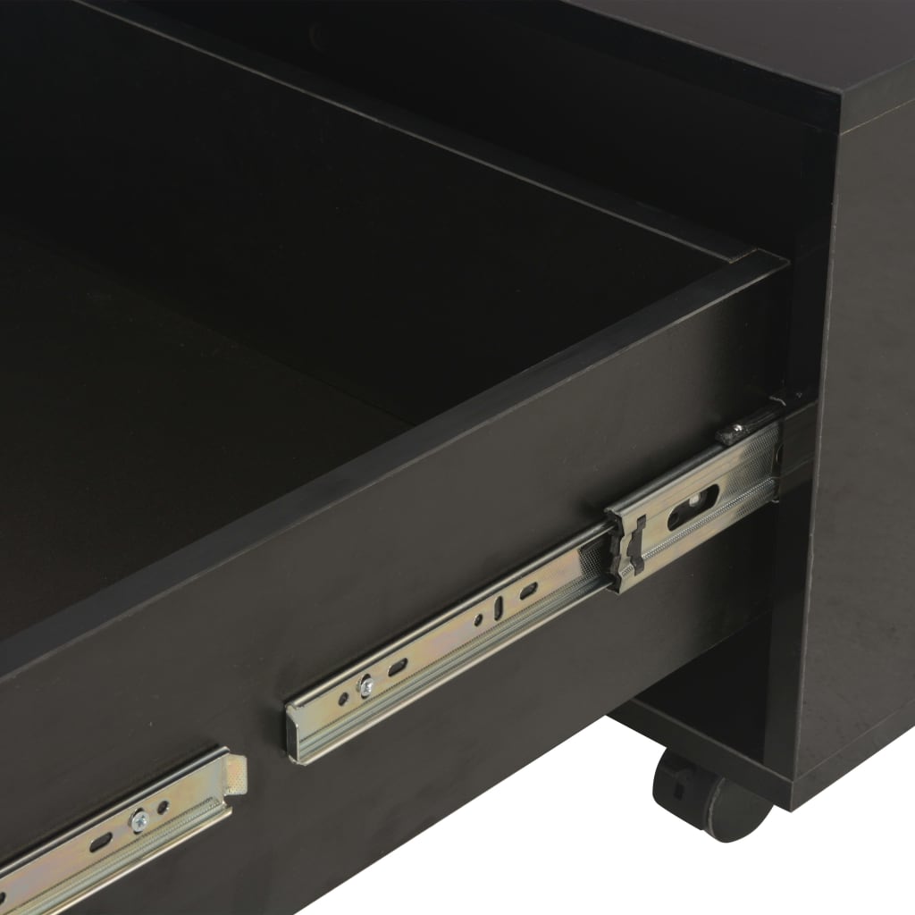 Table basse Noir brillant 60x60x35 cm Bois d'ingénierie - XIOS