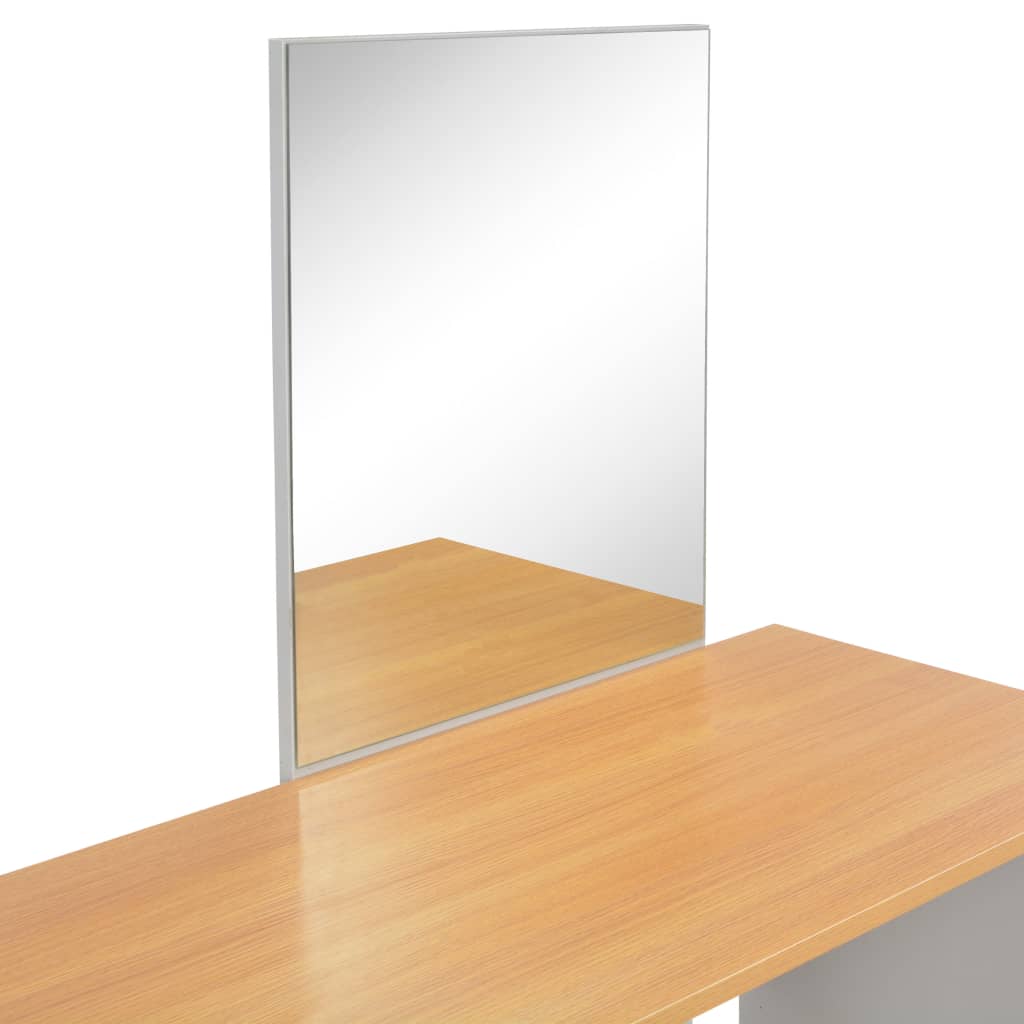 Coiffeuse avec miroir et tabouret Gris 104x45x131 cm - XIOS