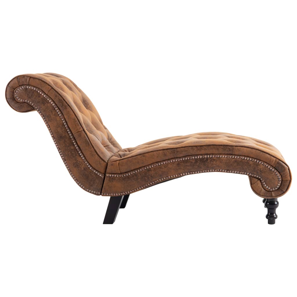 Chaise longue Marron Similicuir daim - XIOS