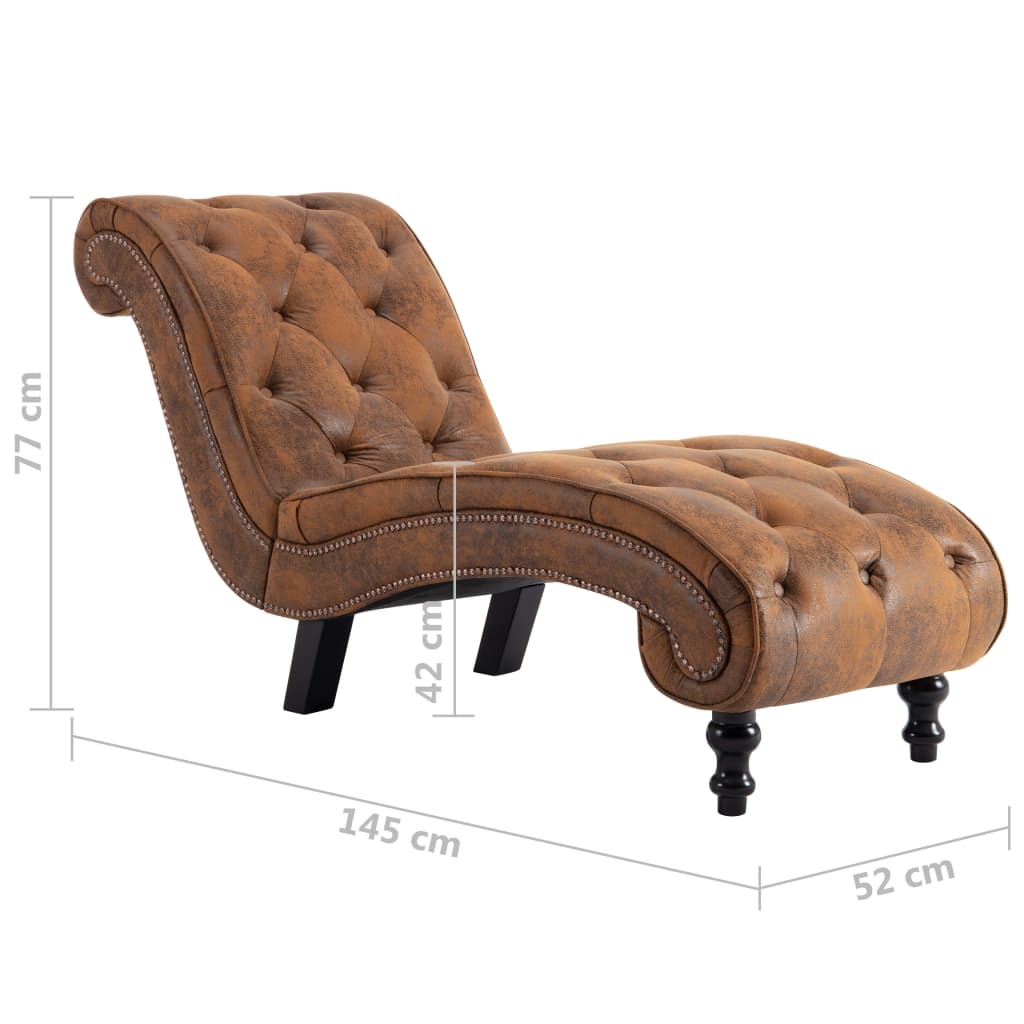 Chaise longue Marron Similicuir daim - XIOS
