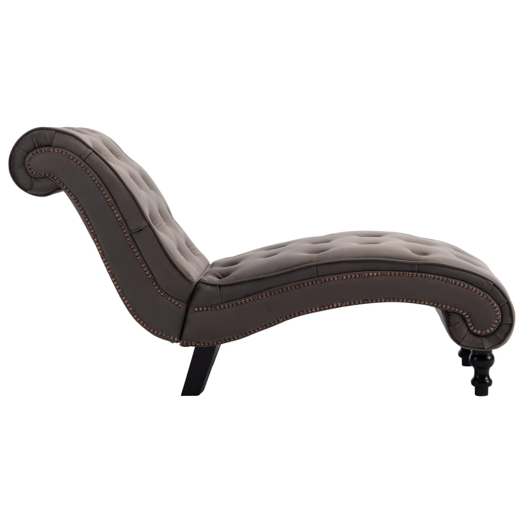 Chaise longue Velours Gris - XIOS
