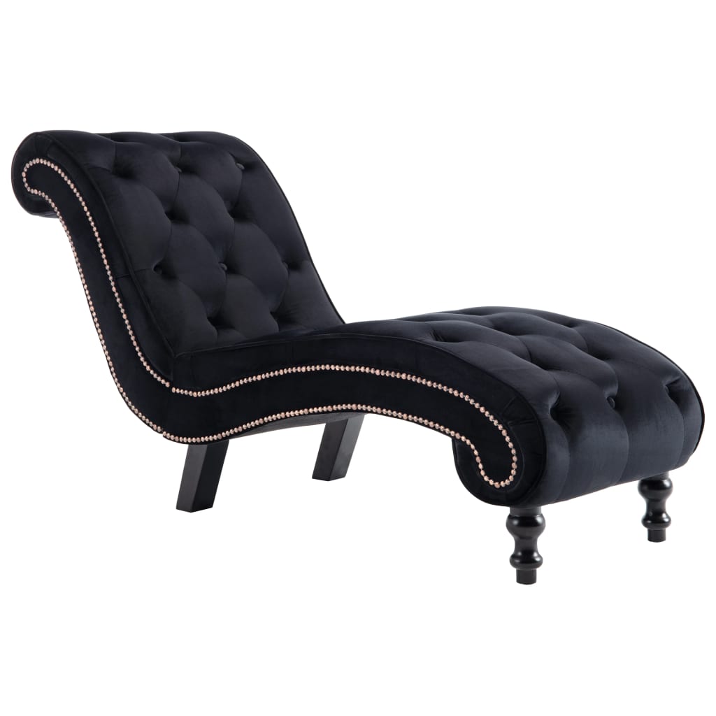 Chaise longue Noir Velours - XIOS