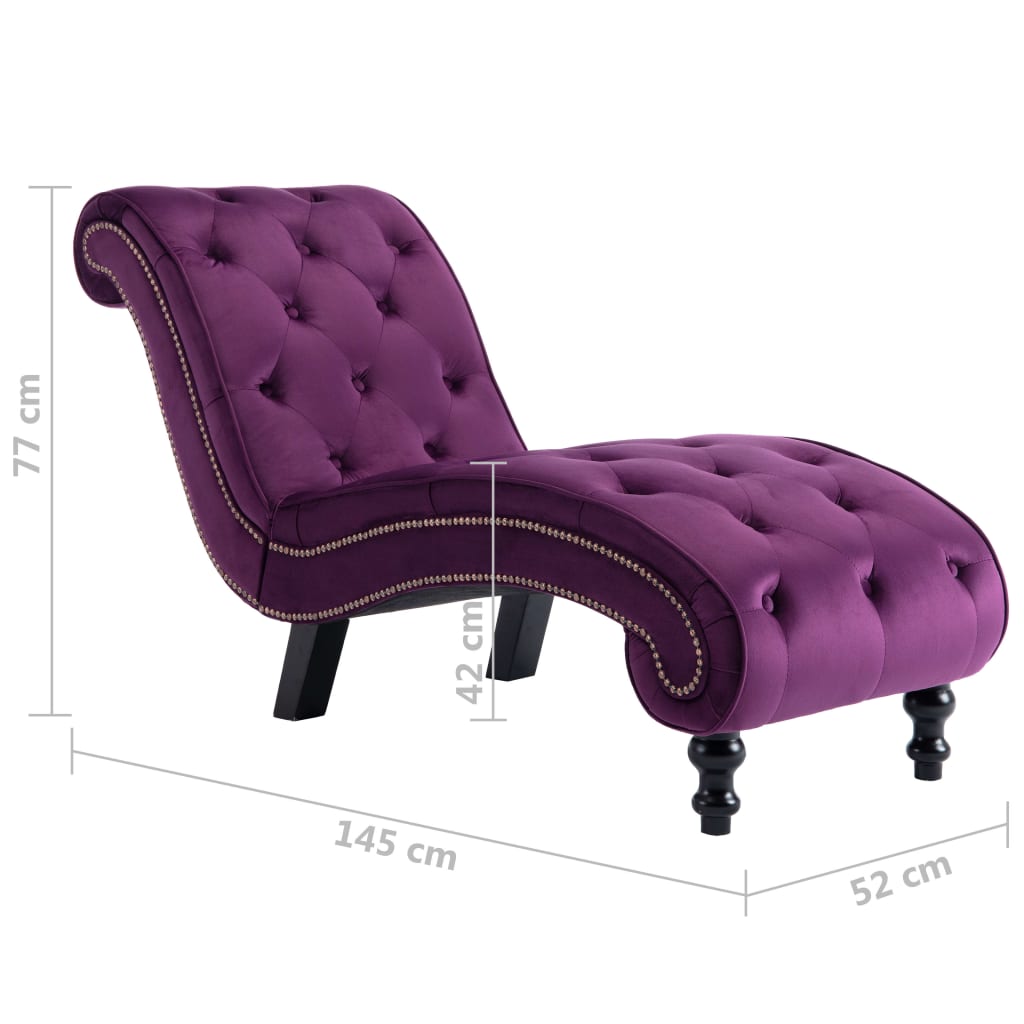 Chaise longue Velours Violet - XIOS