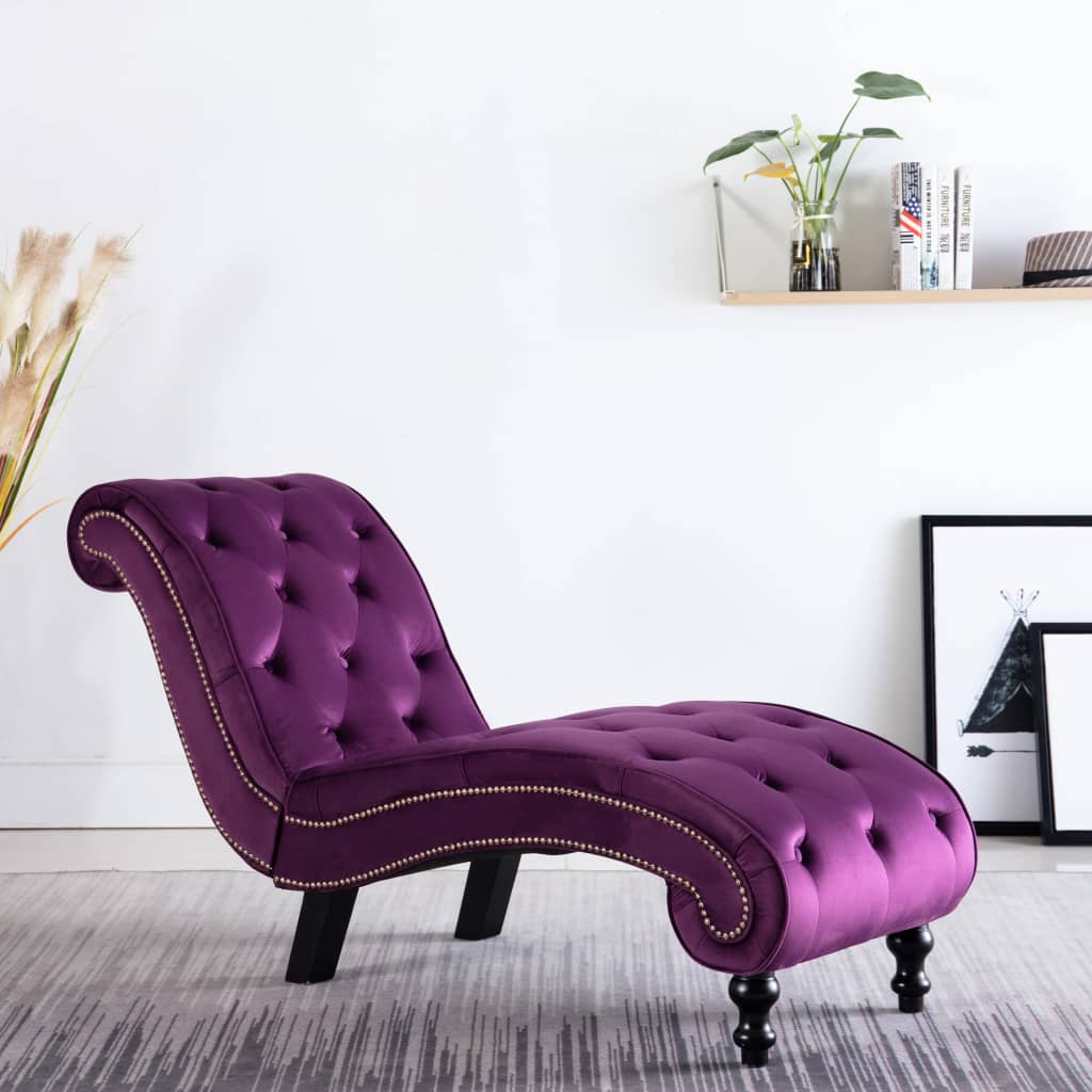 Chaise longue Velours Violet - XIOS
