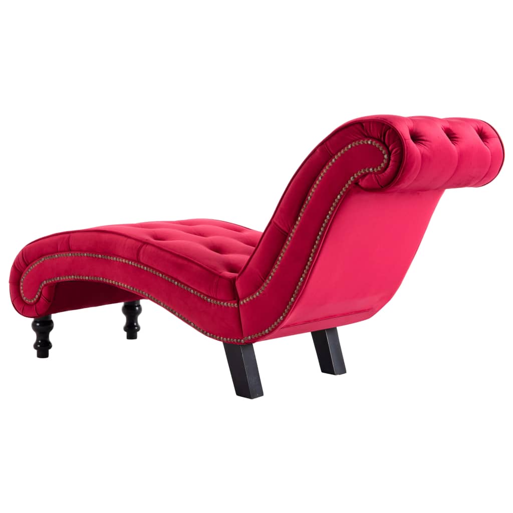 Chaise longue Velours Rouge - XIOS