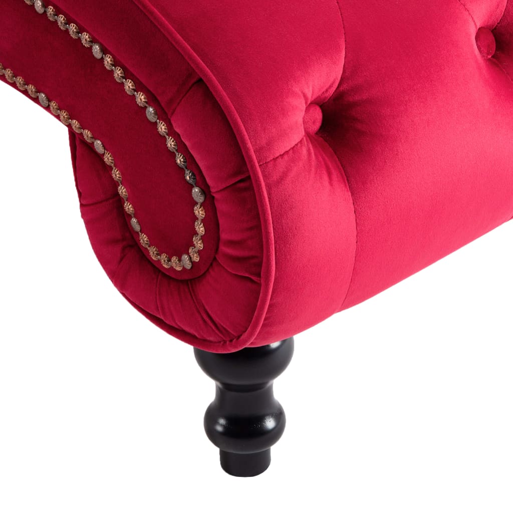Chaise longue Velours Rouge - XIOS