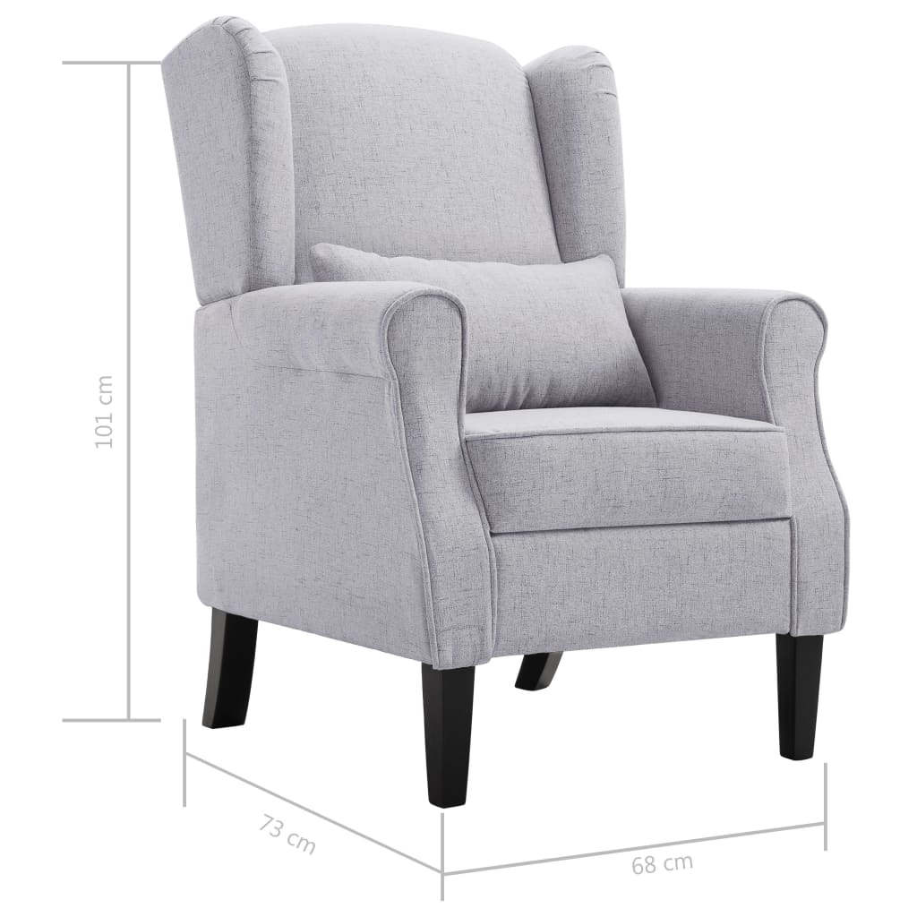 Fauteuil gris clair tissu - XIOS
