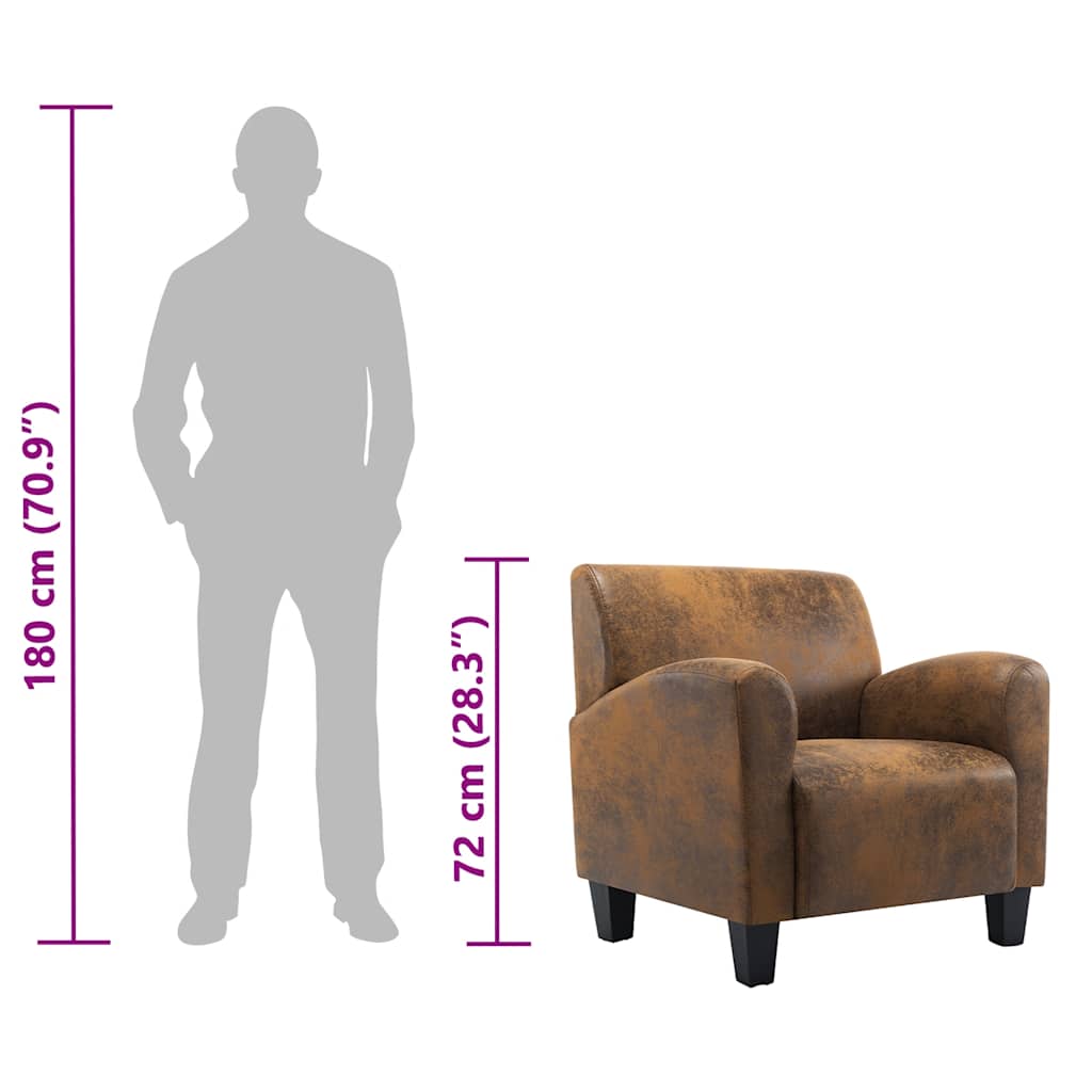 Canapé-chaise Marron 70x69x72 cm Similicuir - XIOS