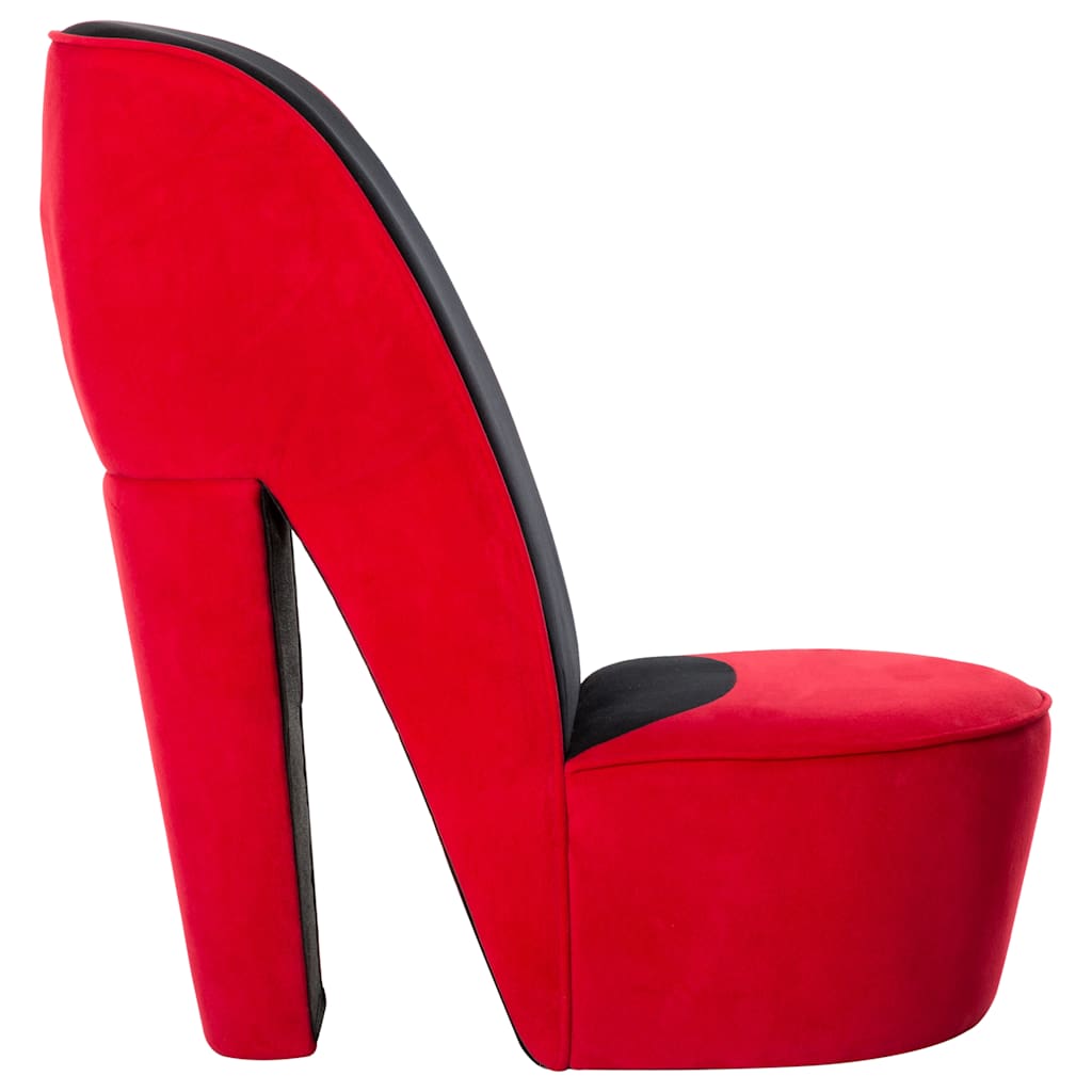 Chaise en forme de talon haut rouge velours - XIOS