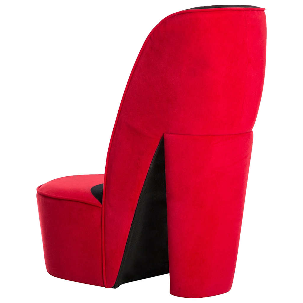 Chaise en forme de talon haut rouge velours - XIOS