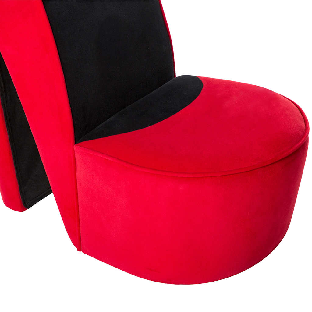 Chaise en forme de talon haut rouge velours - XIOS