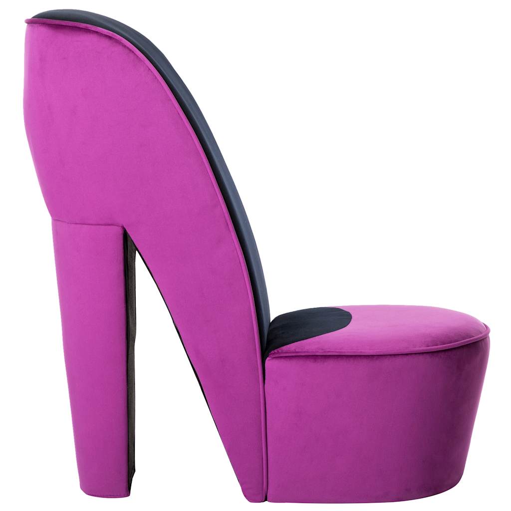 Chaise en forme de chaussure à talon haut Violet Velours - XIOS