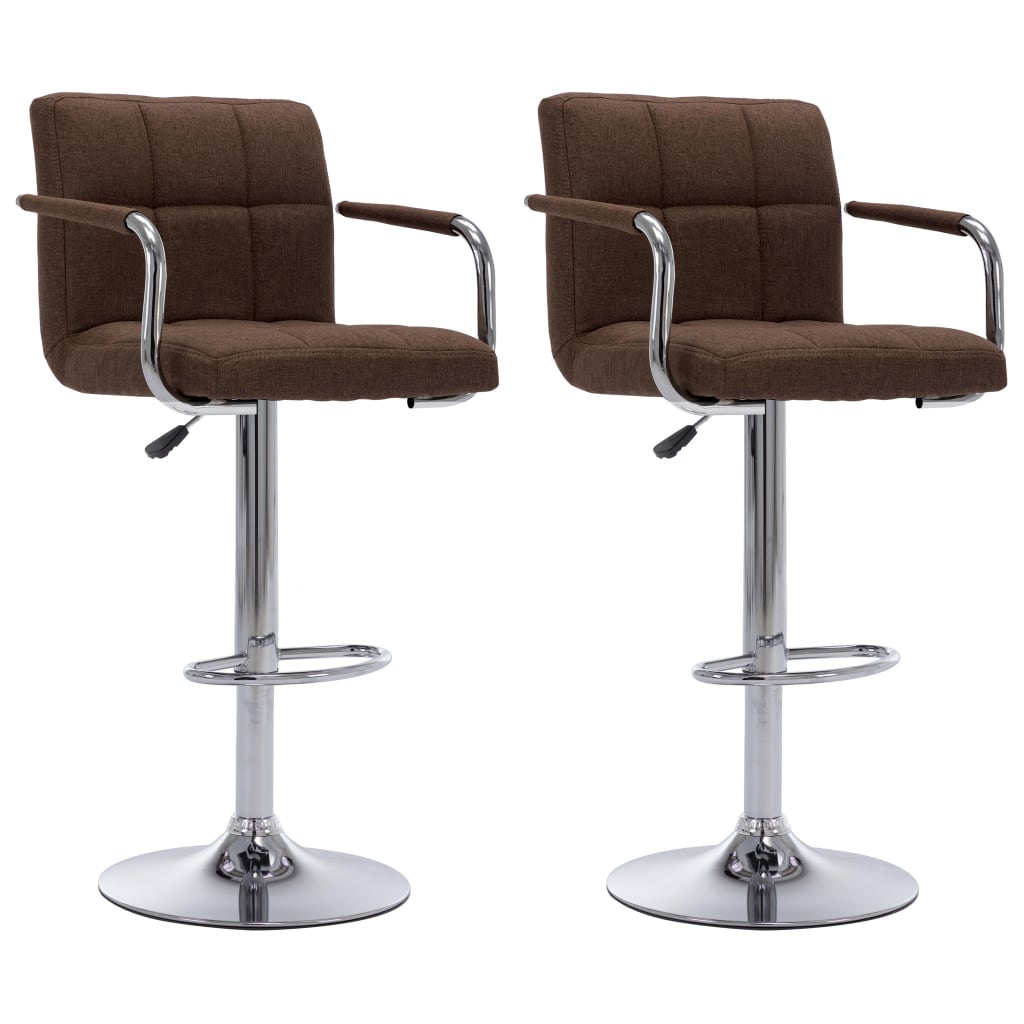 Chaises de bar lot de 2 marron tissu - XIOS