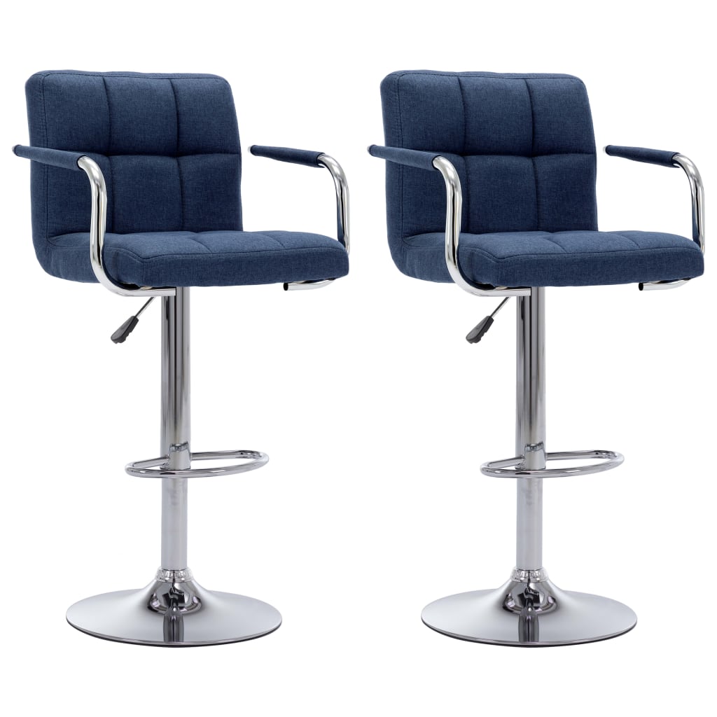 Chaises de bar lot de 2 bleu tissu - XIOS
