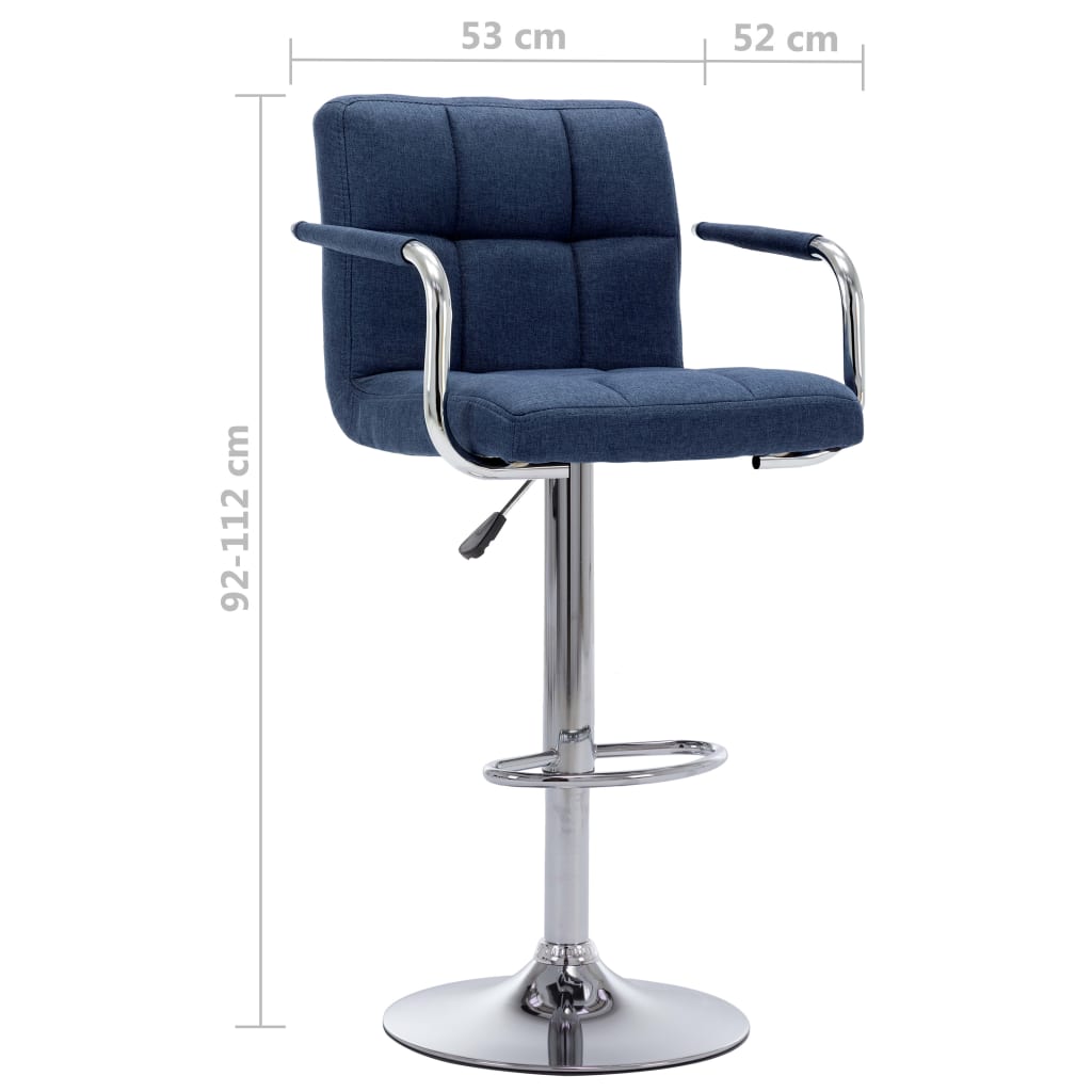 Chaises de bar lot de 2 bleu tissu - XIOS