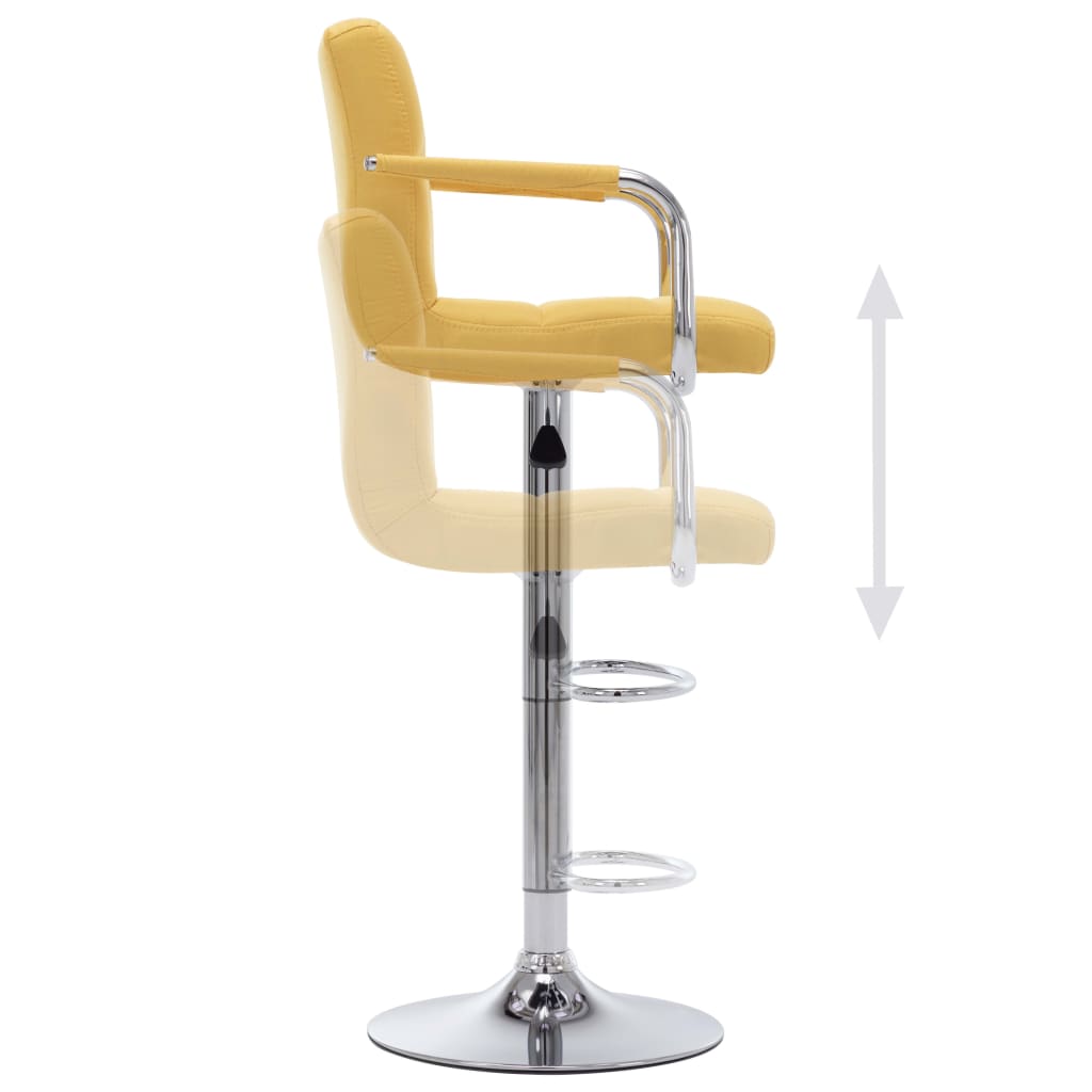 Chaises de bar lot de 2 jaune tissu - XIOS