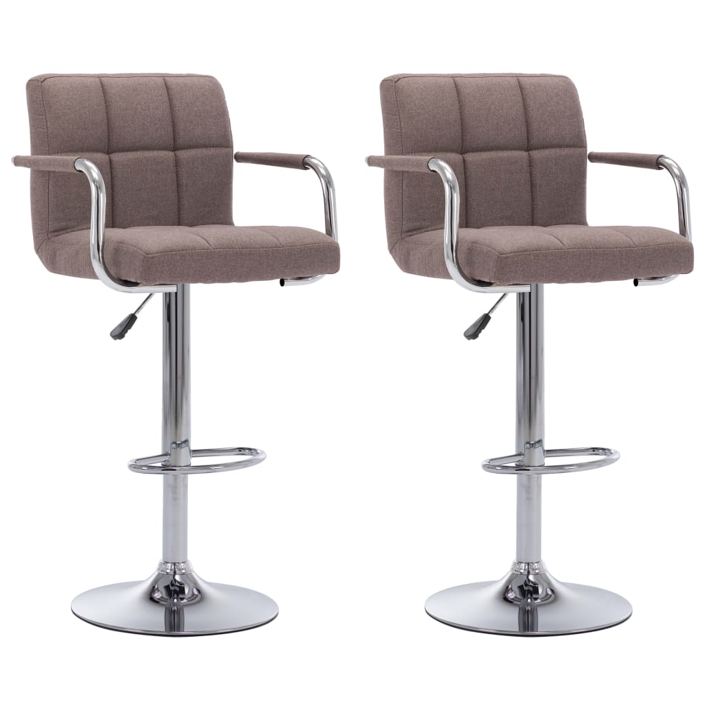 Chaises de bar lot de 2 taupe tissu - XIOS