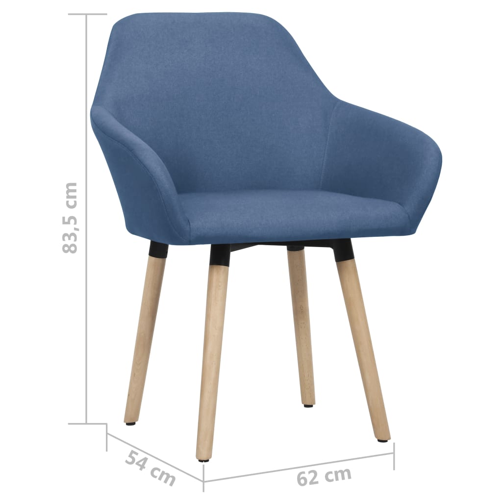 Chaises à manger lot de 2 bleu tissu - XIOS