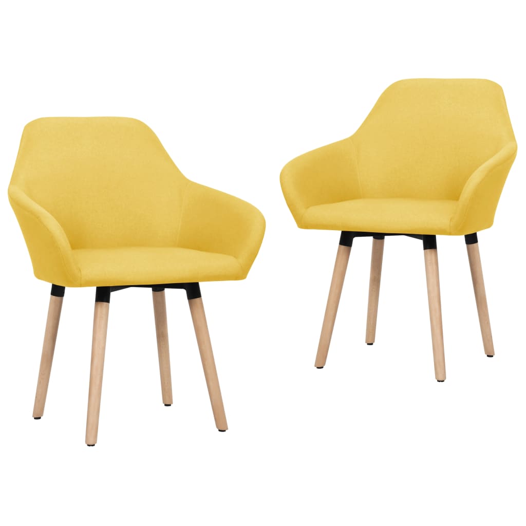 Chaises à manger lot de 2 jaune tissu - XIOS