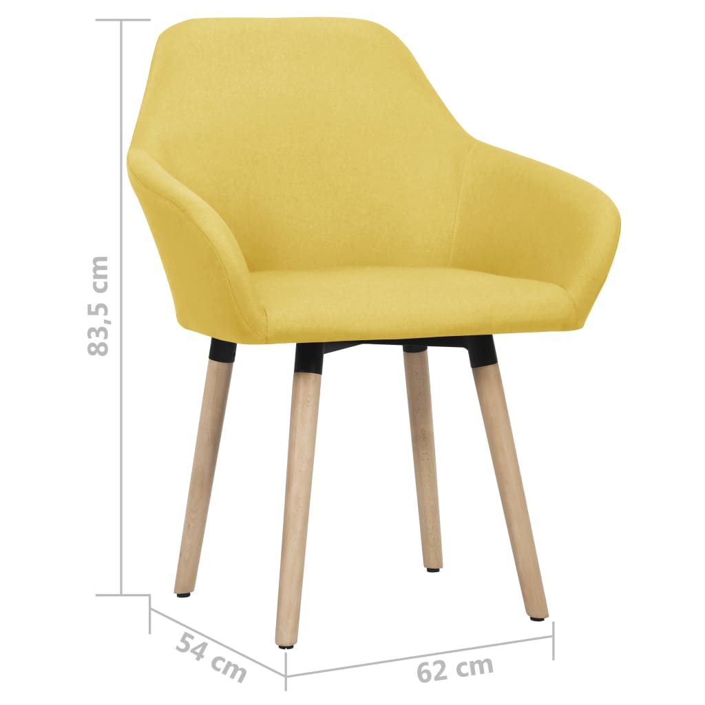 Chaises à manger lot de 2 jaune tissu - XIOS