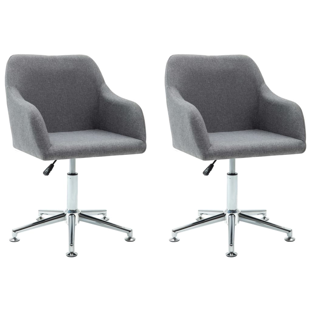 Chaises pivotantes à manger lot de 2 gris clair tissu - XIOS