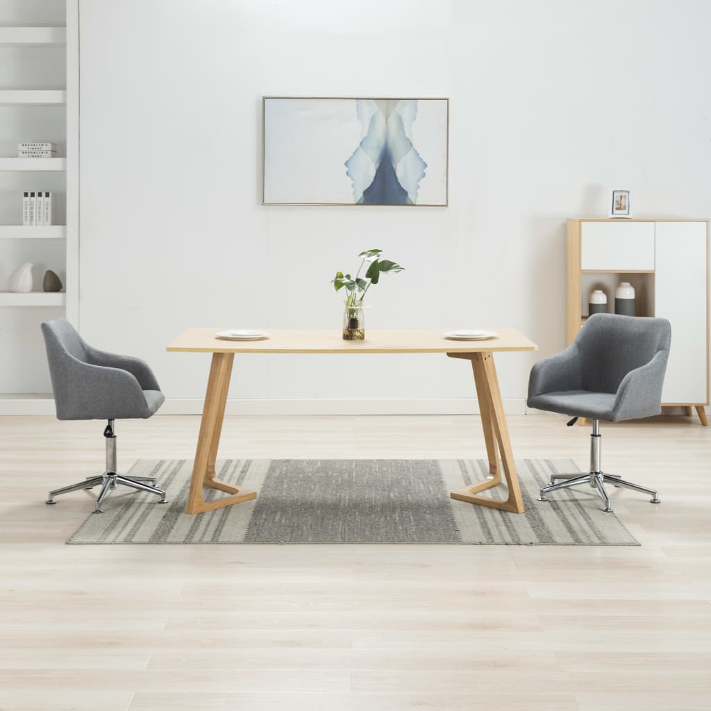 Chaises pivotantes à manger lot de 2 gris clair tissu - XIOS