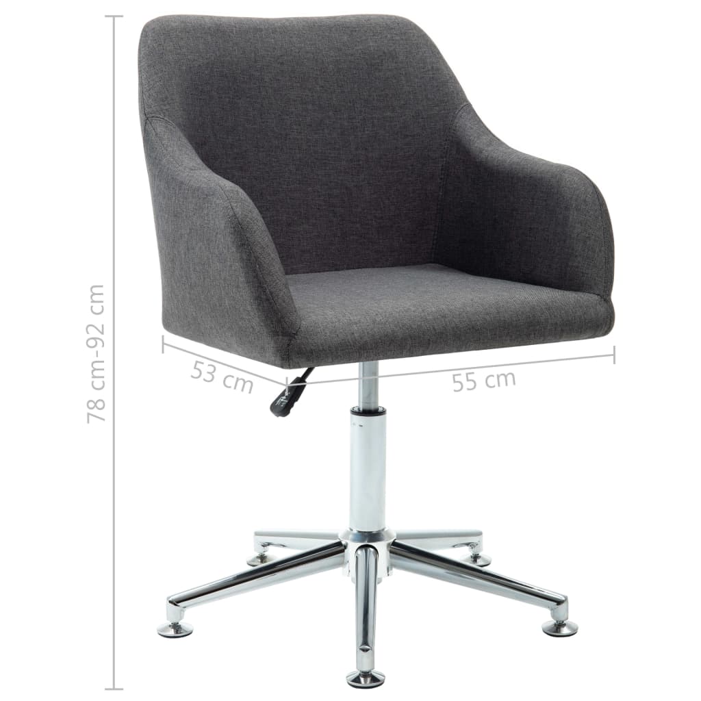 Chaises pivotantes à manger lot de 2 gris foncé tissu - XIOS
