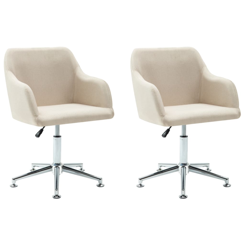 Chaises pivotantes à manger lot de 2 crème tissu - XIOS