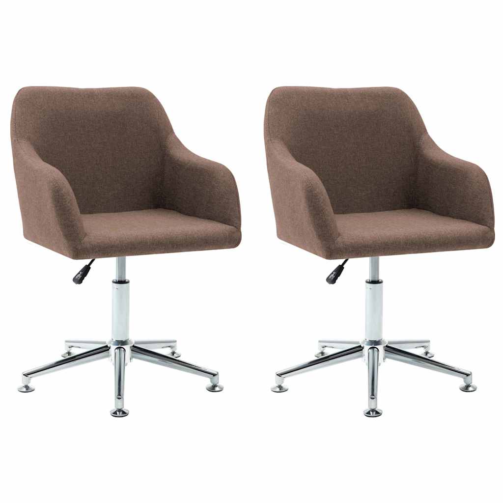 Chaises pivotantes à manger lot de 2 marron tissu - XIOS