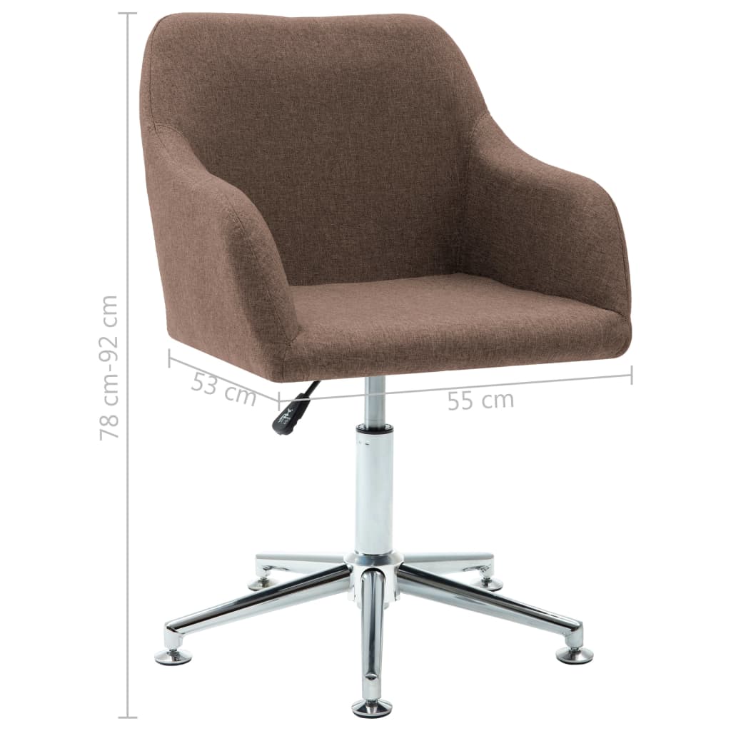 Chaises pivotantes à manger lot de 2 marron tissu - XIOS