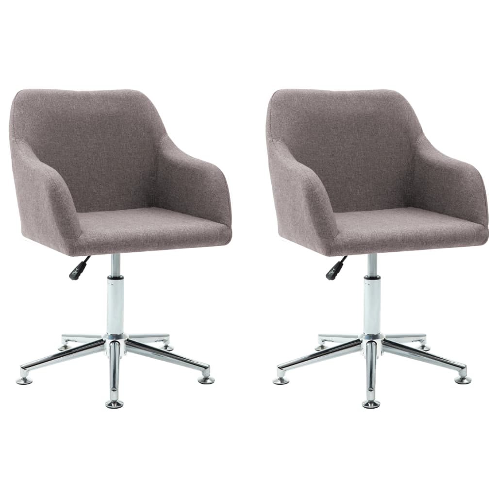 Chaises pivotantes à manger lot de 2 taupe tissu - XIOS