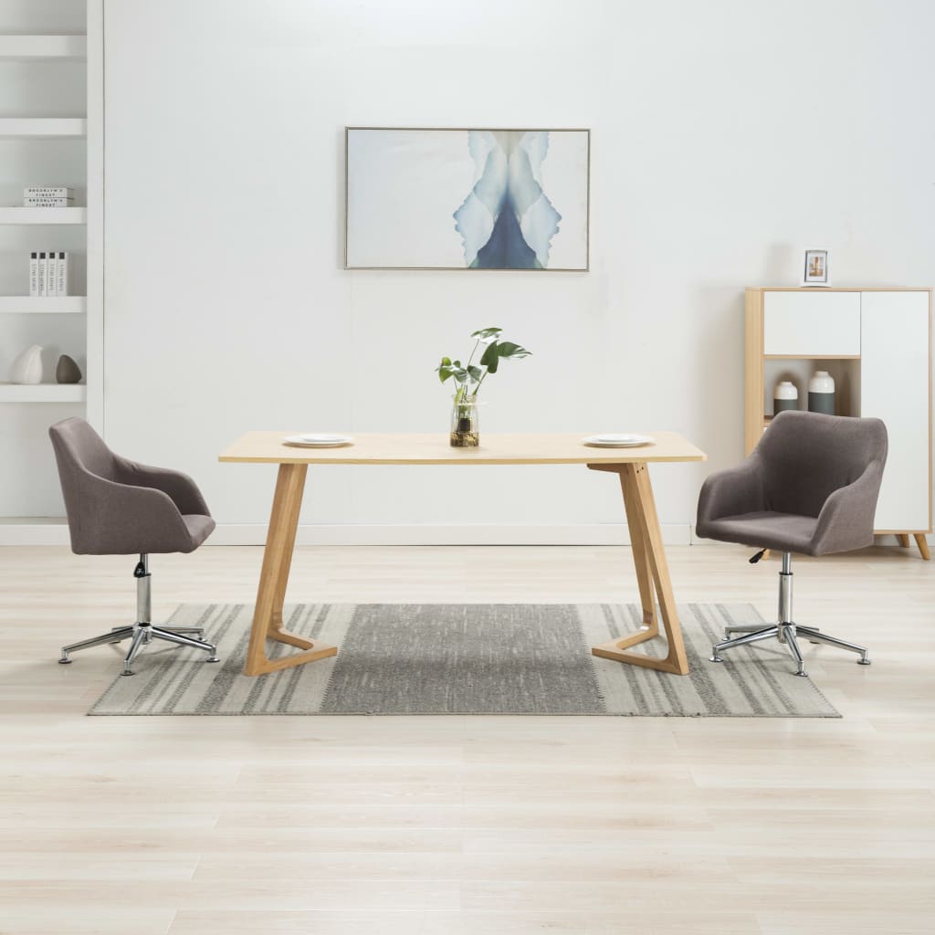Chaises pivotantes à manger lot de 2 taupe tissu - XIOS