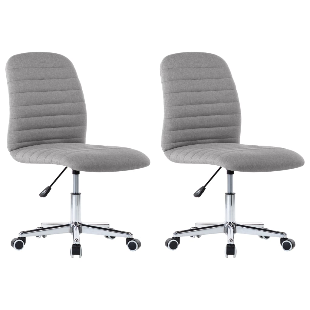 Chaises à manger lot de 2 gris clair tissu - XIOS