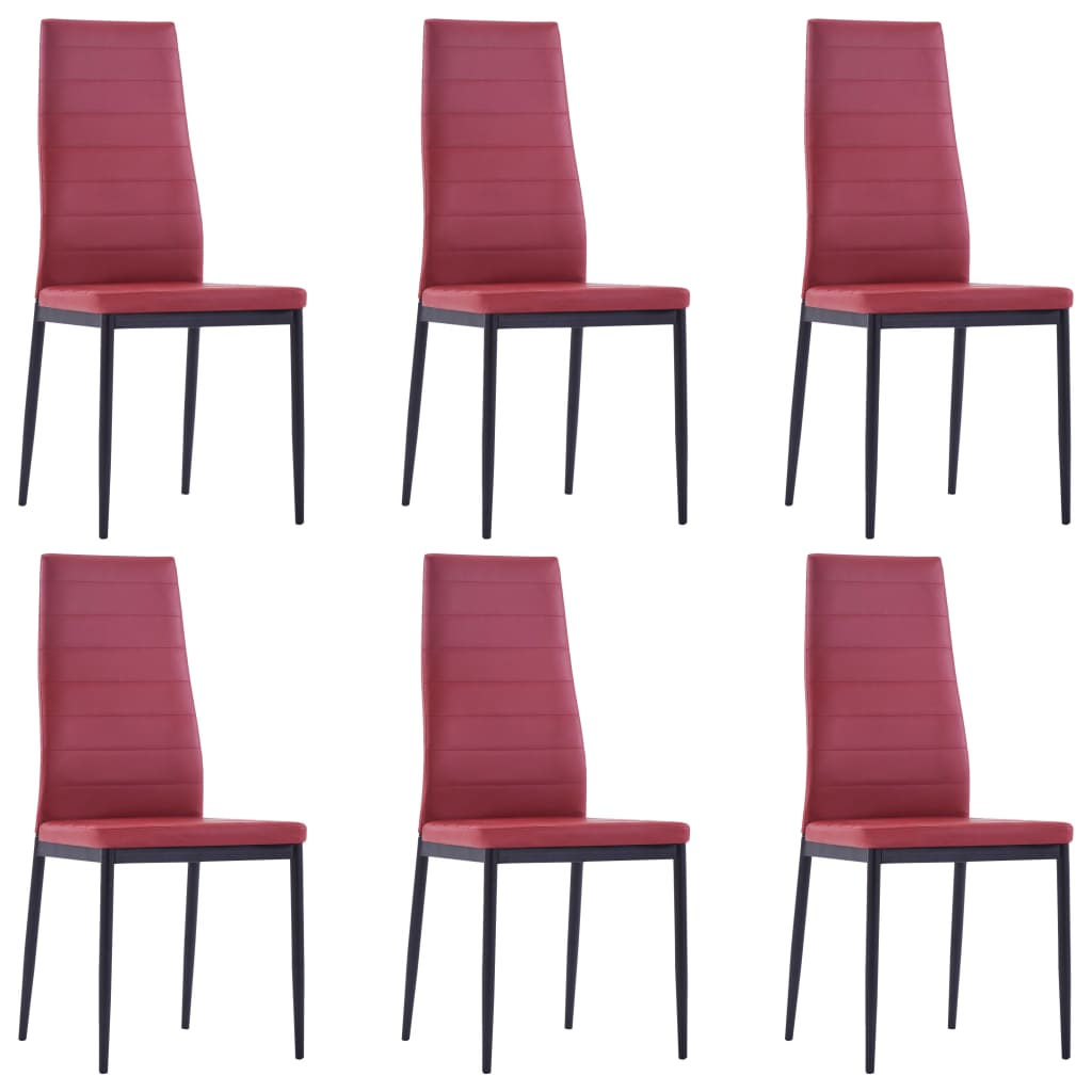 Mobilier de salle à manger 7 pcs Rouge bordeaux - XIOS